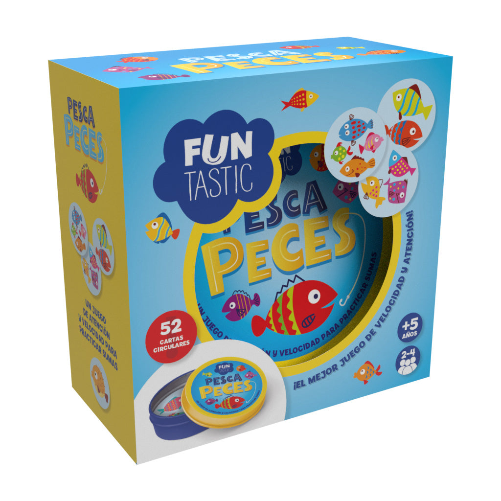 CARTAS REDONDAS FUNTASTIC - PESCA PECES con caja